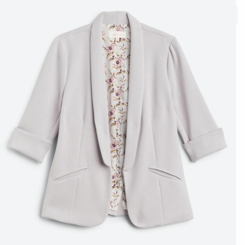 Skies are Blue Hannah Modal Scuba Blazer / XL / Light Gray